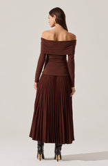 Tanaia Pleated Mixed Media Maxi Dress