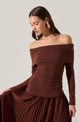 Tanaia Pleated Mixed Media Maxi Dress