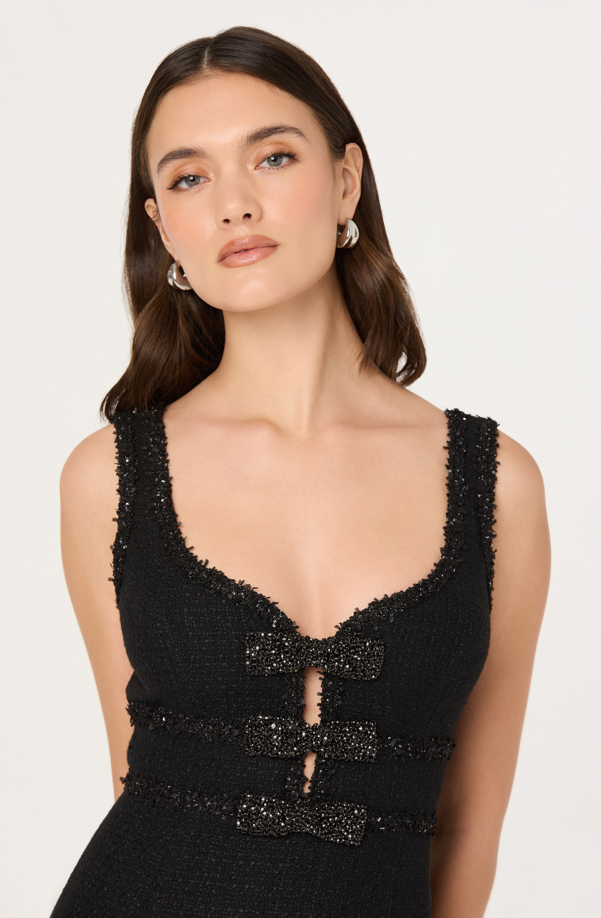 Maira Tweed Bow Mini Dress