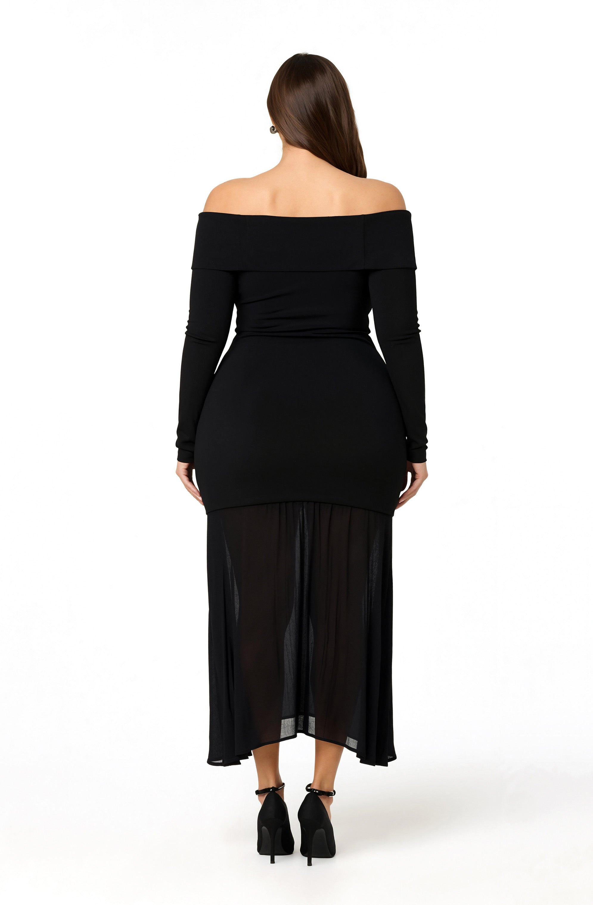 Lidia Off-Shoulder Pleated Midi Dress