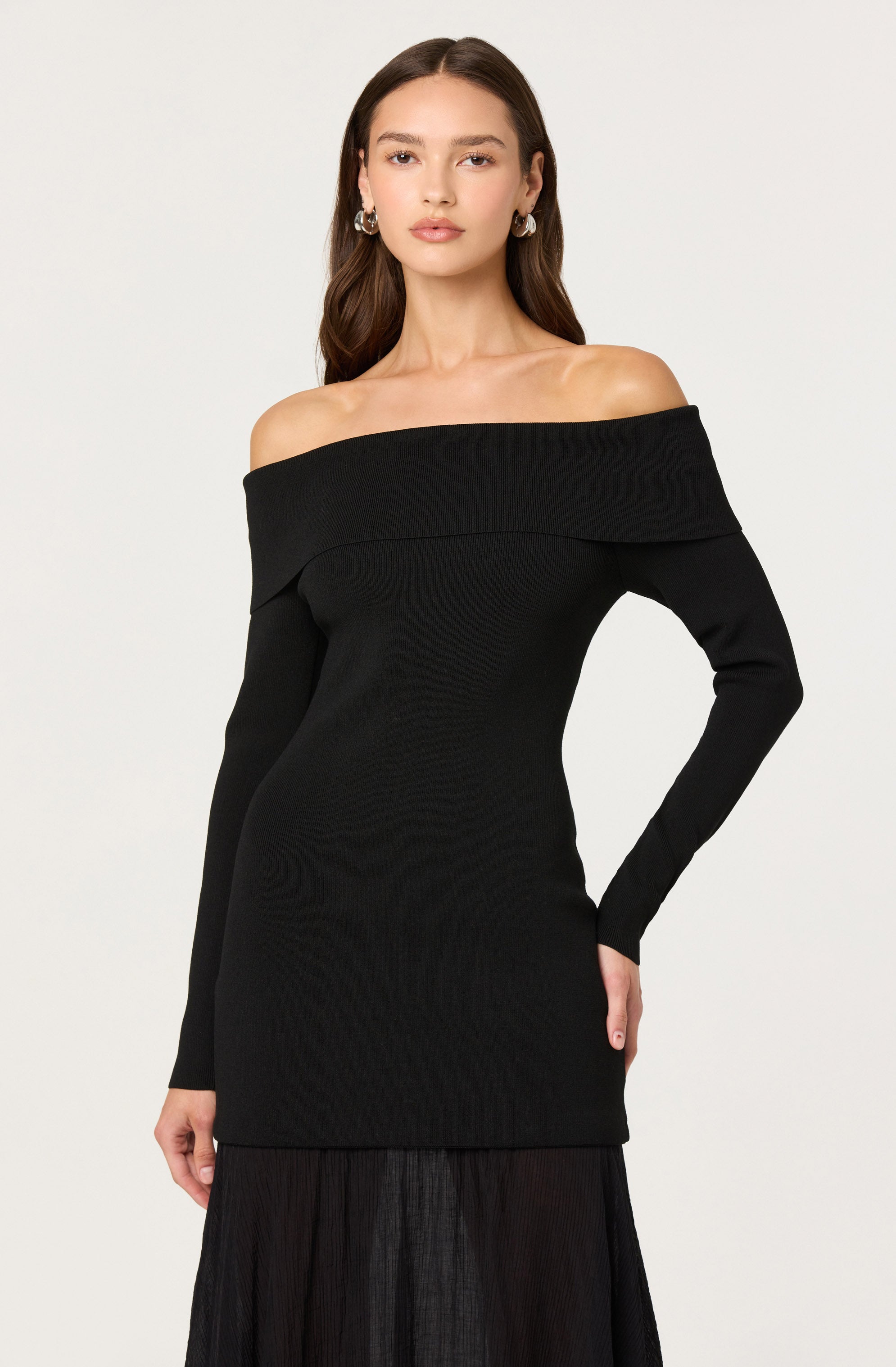 Lidia Off-Shoulder Pleated Midi Dress