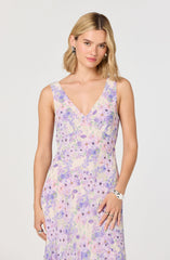 Symone Floral Godet Midi Dress