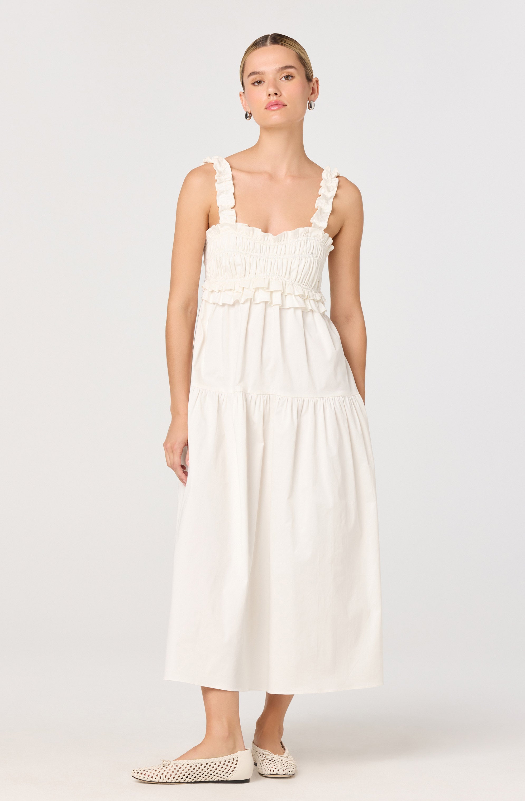 Orenthia Ruffle-Strap Smocked Maxi Dress