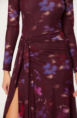 Aubriella Floral Mesh Midi Dress