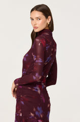 Aubriella Floral Mesh Midi Dress