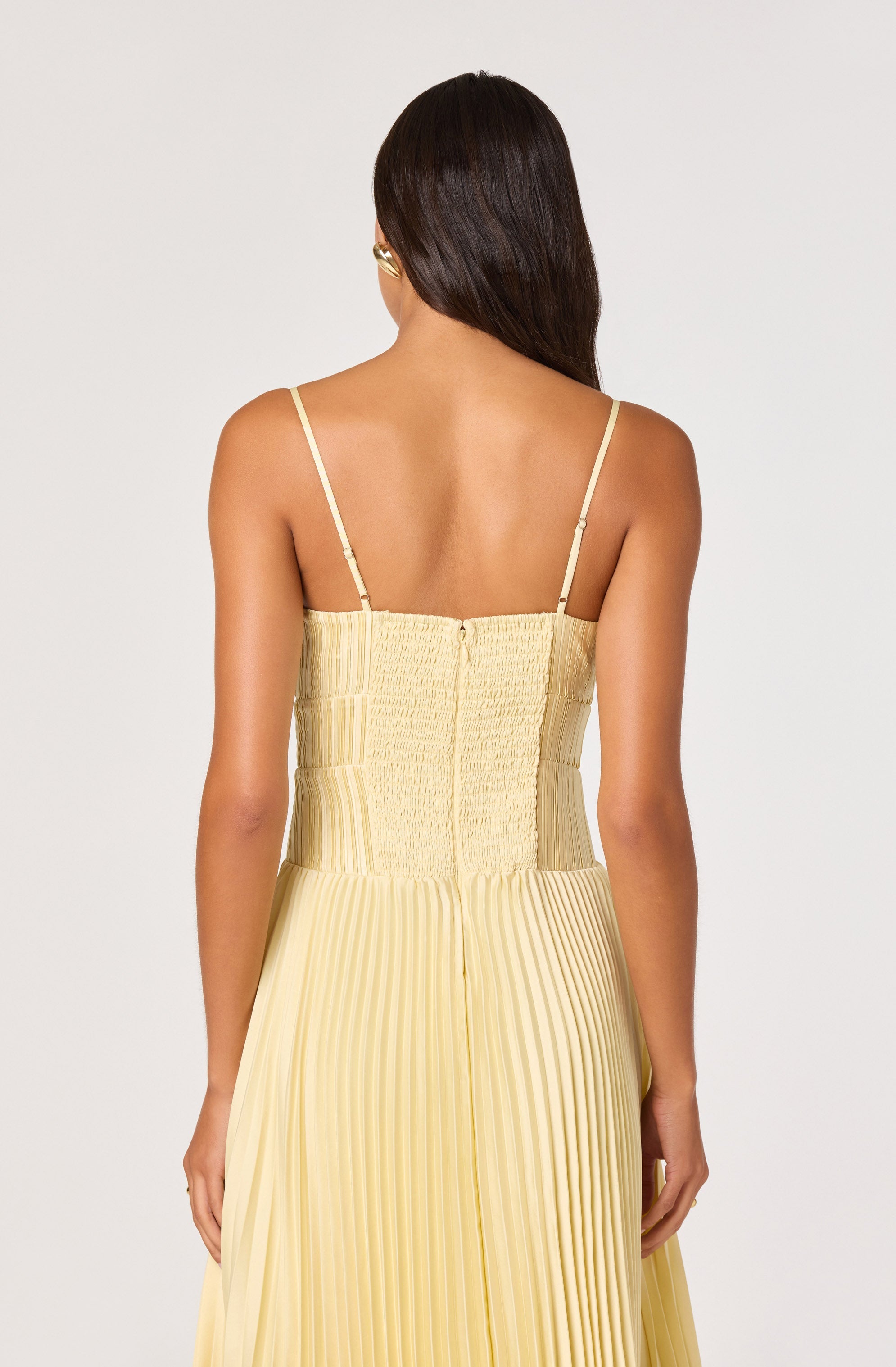 Shionagh Satin Bow-Detail Pleated Midi Dress