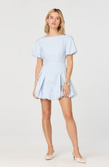 Kattie Puff Sleeve Bubble Hem Mini Dress