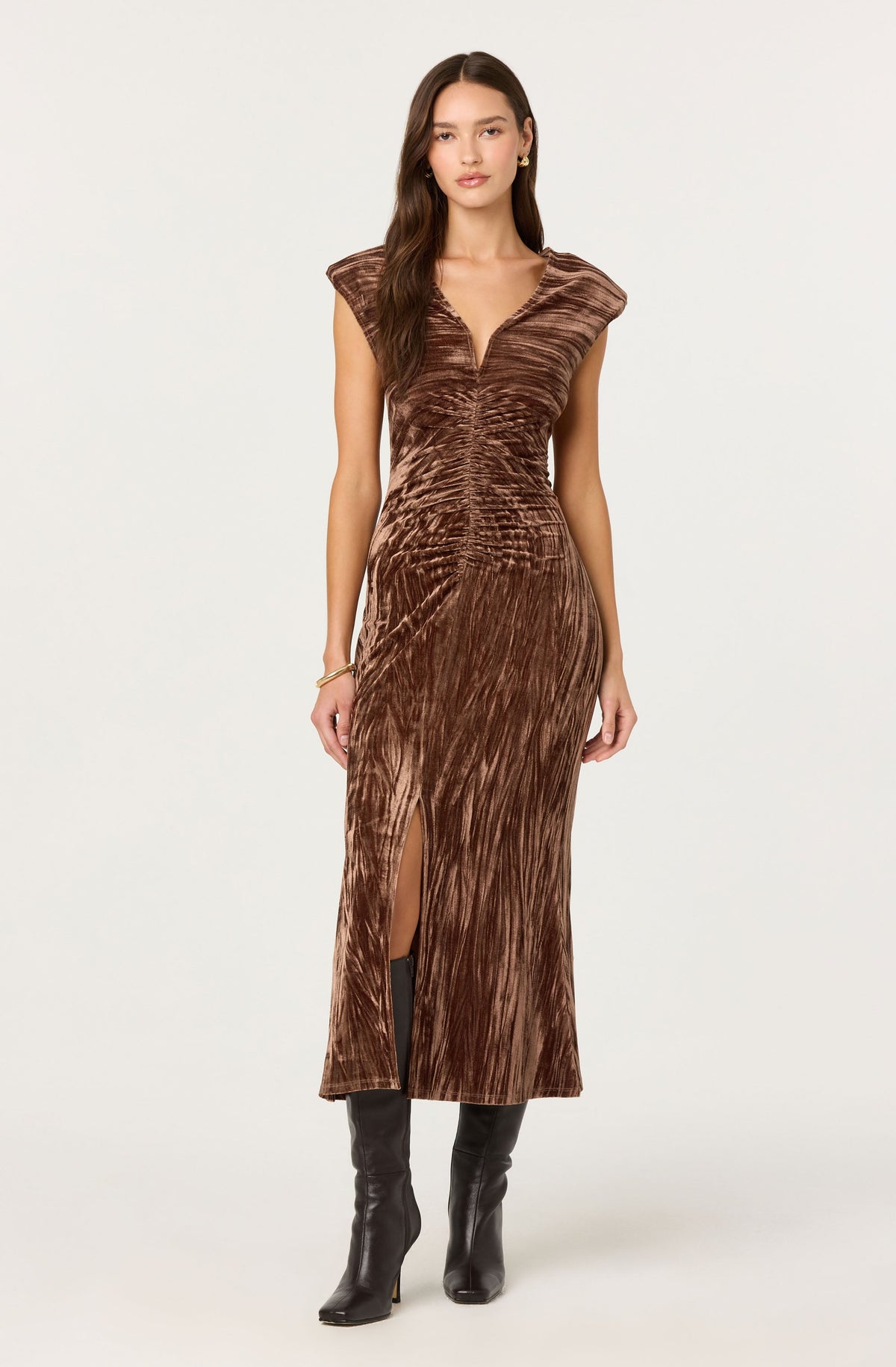 Daisha Crushed Velvet Midi Dress