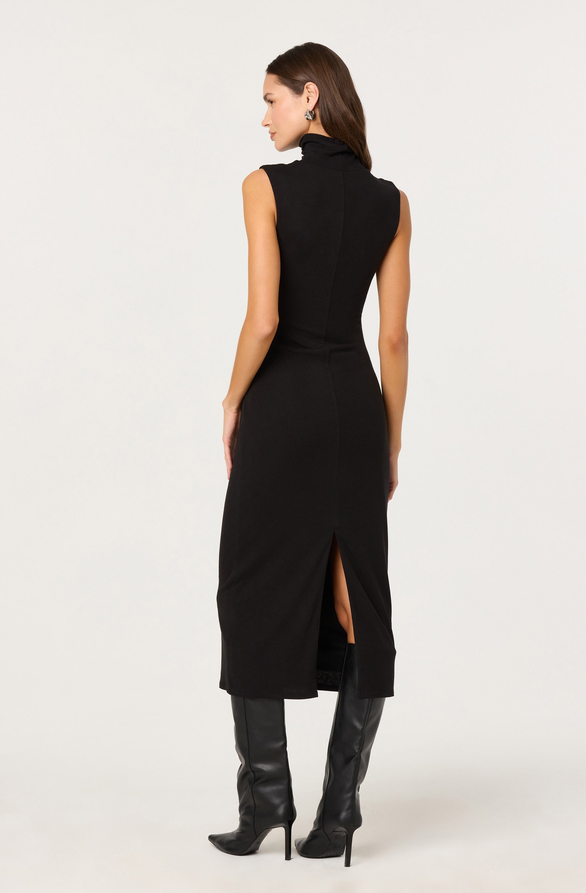 Riana Turtleneck Twist Front Maxi Dress