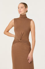 Riana Turtleneck Twist Front Maxi Dress