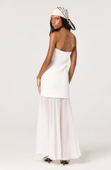 Lizet Strapless Mini Dress with Sheer Maxi Overlay