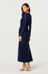 Yasmine Ruched Long Sleeve Maxi Dress