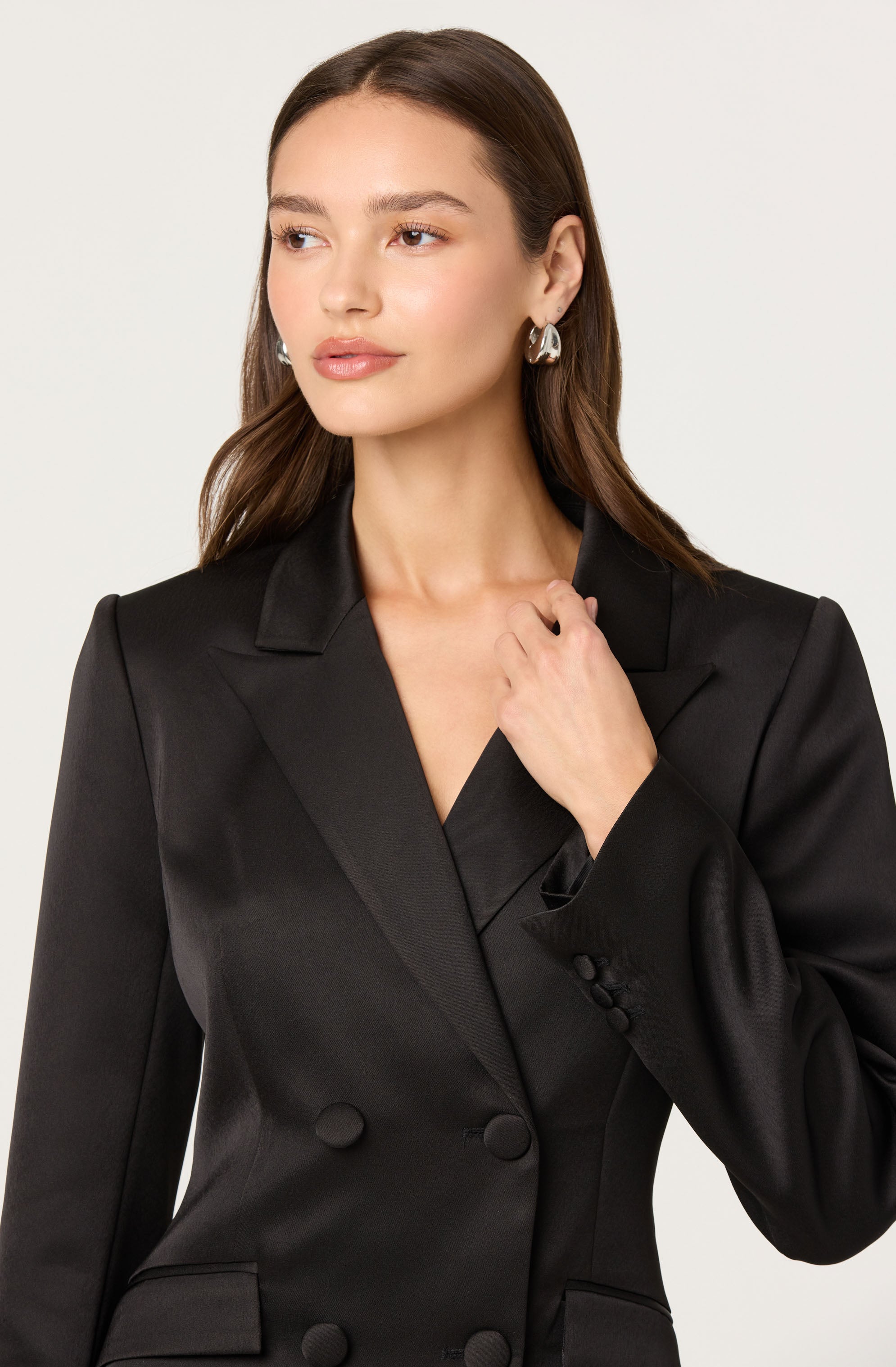 Breonna Feather Trim Blazer Dress