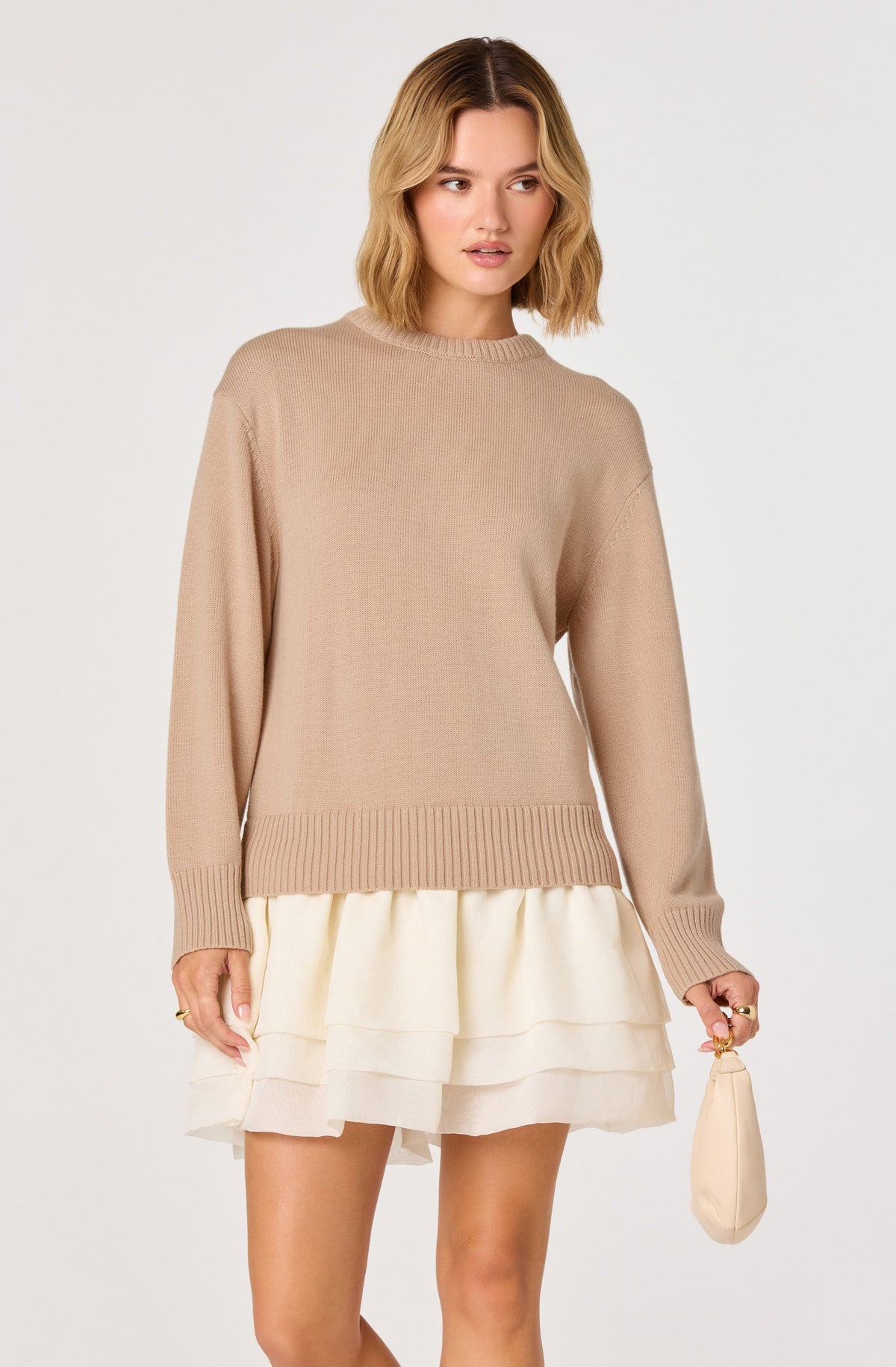 Kalyn Sweater Mixed Media Mini Dress