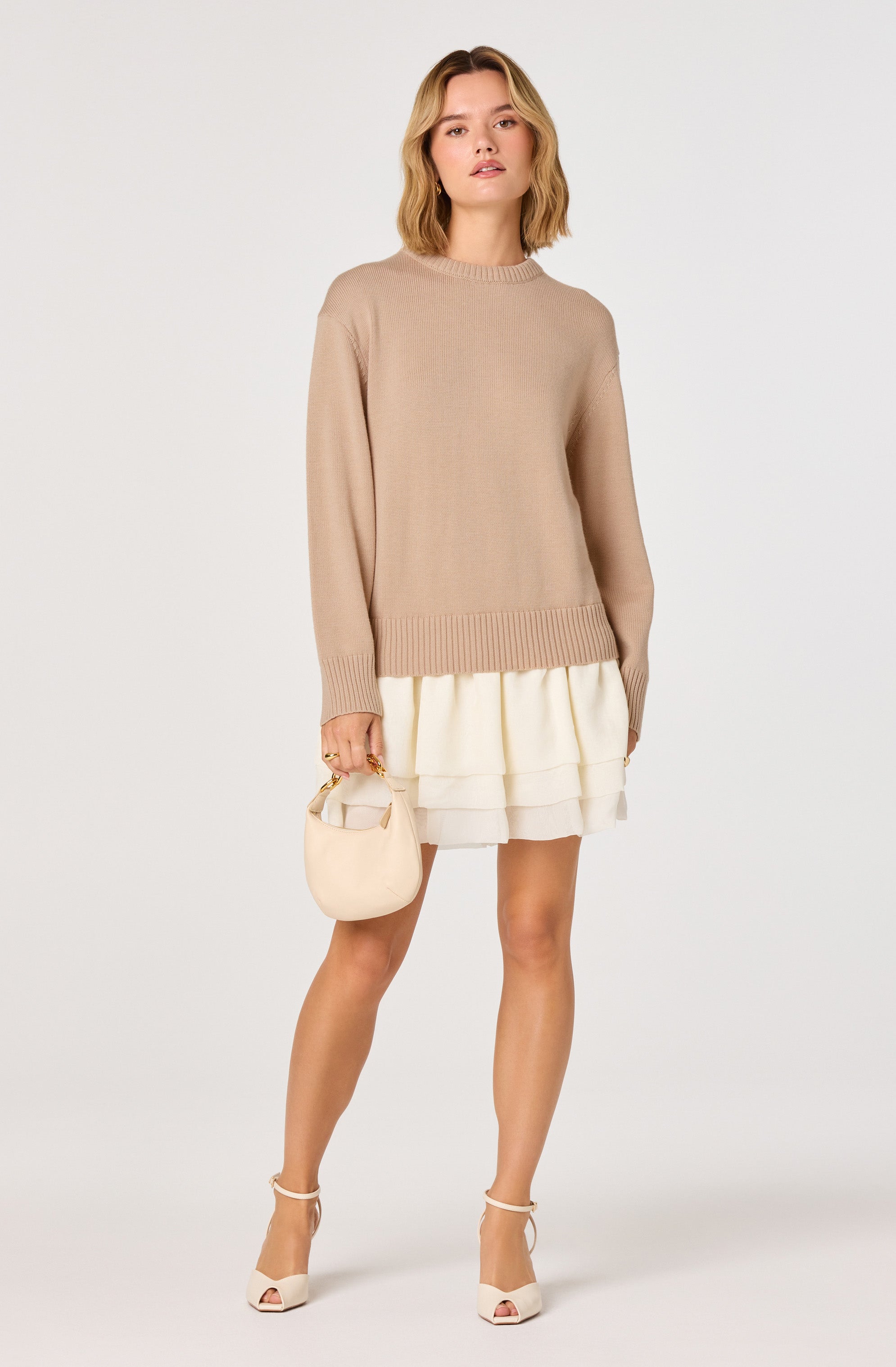 Kalyn Sweater Mixed Media Mini Dress