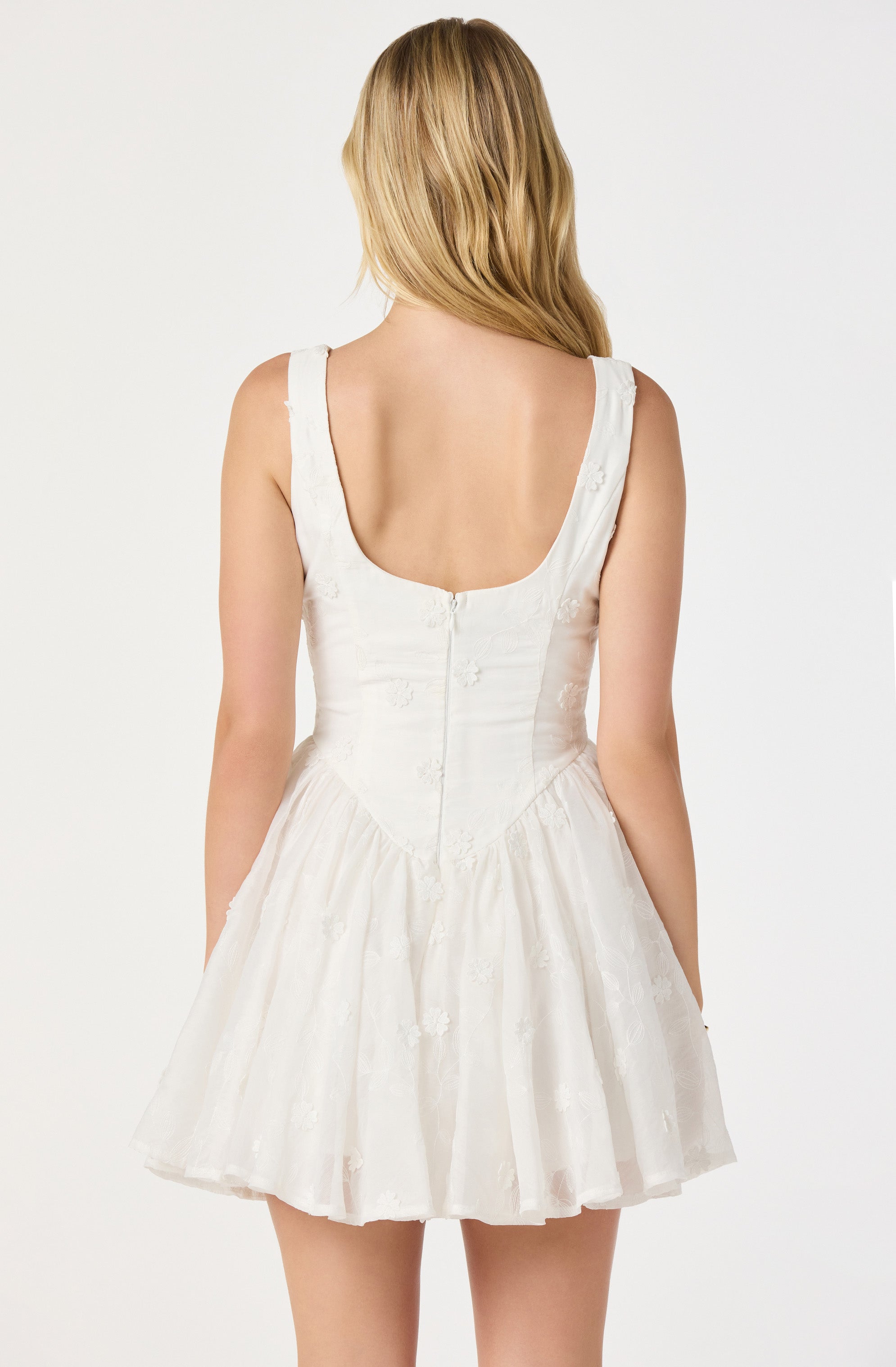 Reina Embroidered Floral Mini Dress