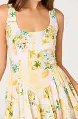 Reina Paradise Print A-Line Mini Dress
