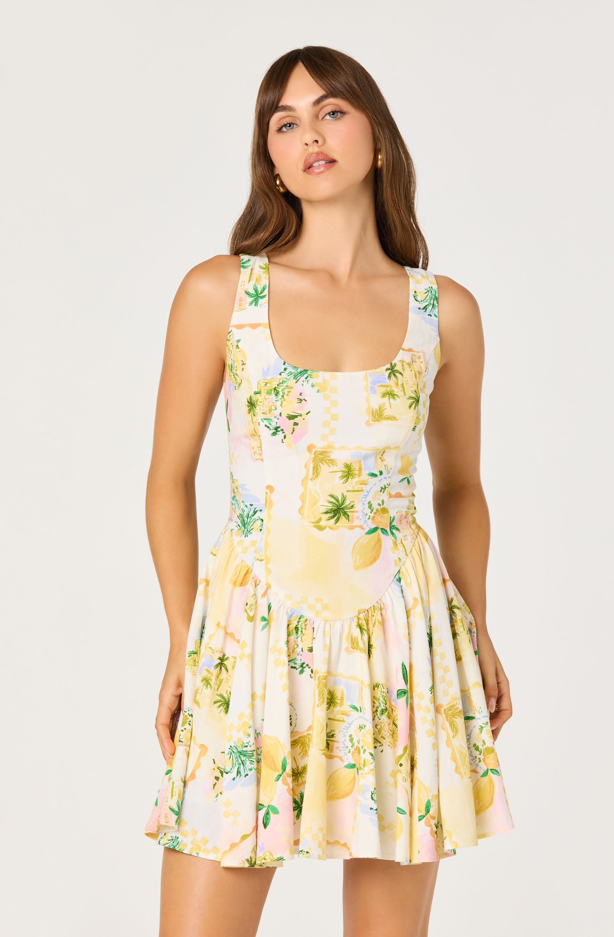 Reina Paradise Print A-Line Mini Dress