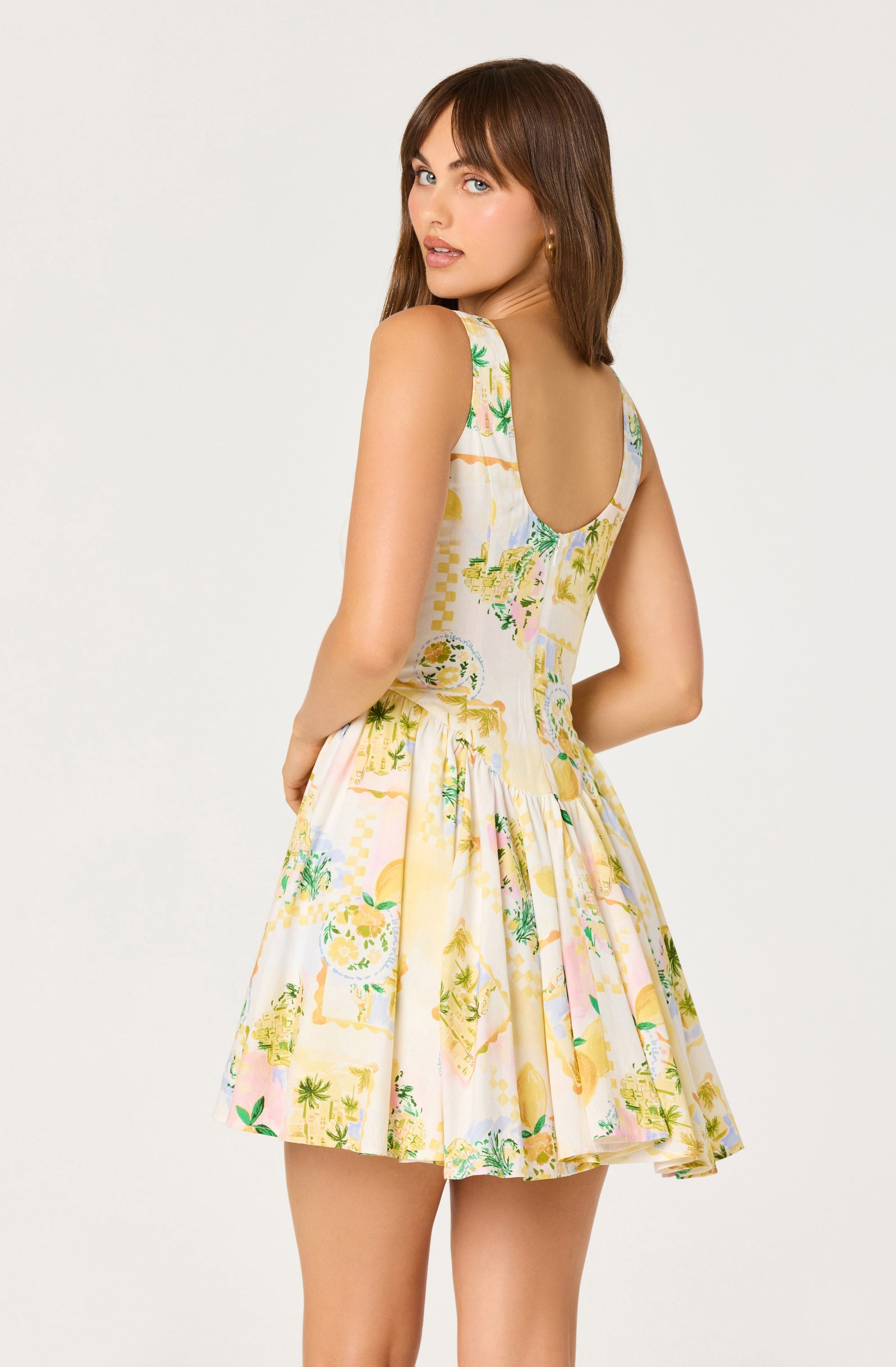 Reina Paradise Print A-Line Mini Dress