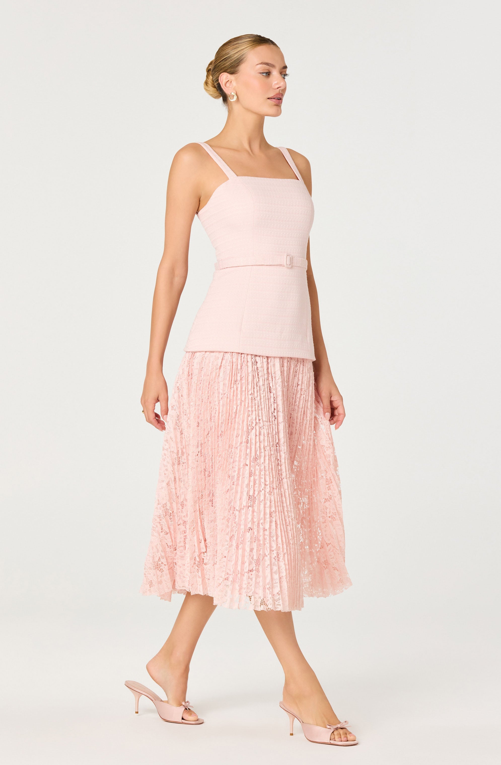 Caitlin Mixed Media Tweed Maxi Dress