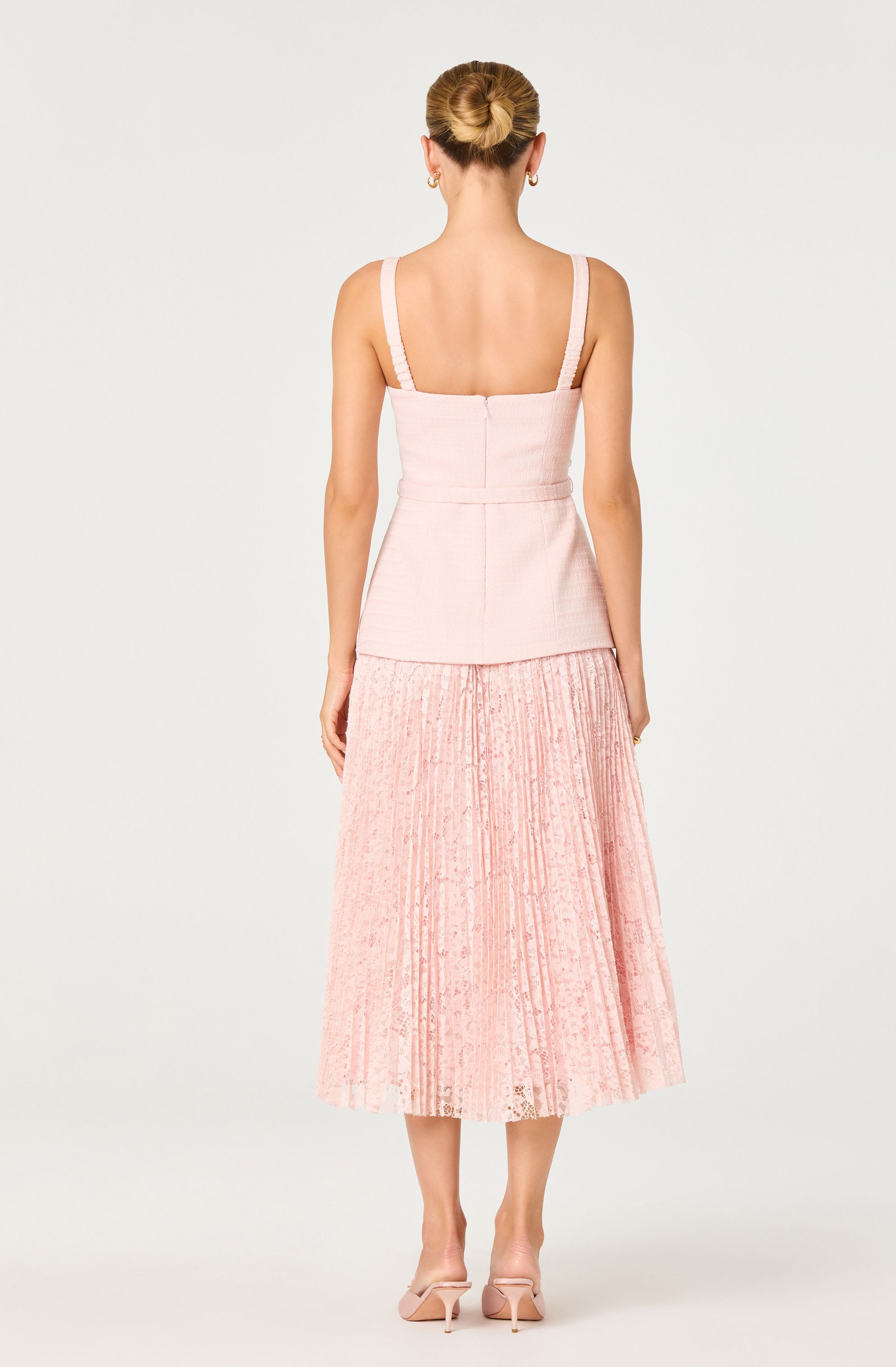 Caitlin Mixed Media Tweed Maxi Dress