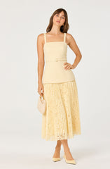 Caitlin Mixed Media Tweed Maxi Dress
