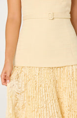 Caitlin Mixed Media Tweed Maxi Dress