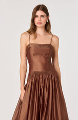 Ovina Smocked Drop-Waist Maxi Dress