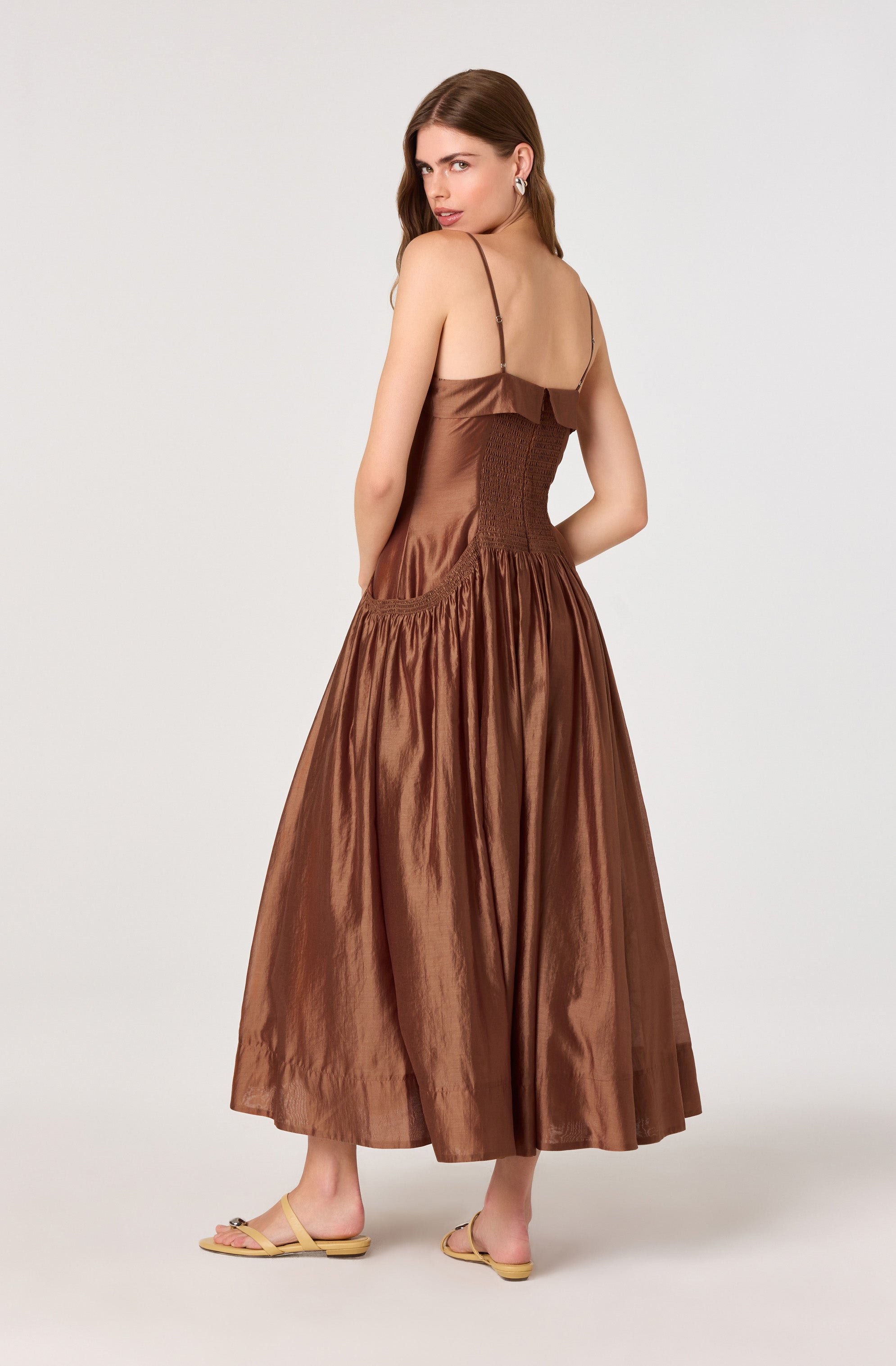 Ovina Smocked Drop-Waist Maxi Dress