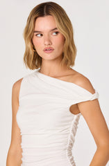 Rachael Mixed Media Off-Shoulder Mini Dress