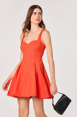 Maliyah Pleated Drop-Waist Mini Dress