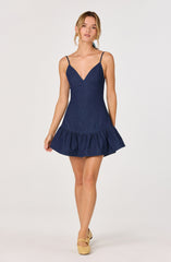 Kyndal Denim Fit & Flare Mini Dress