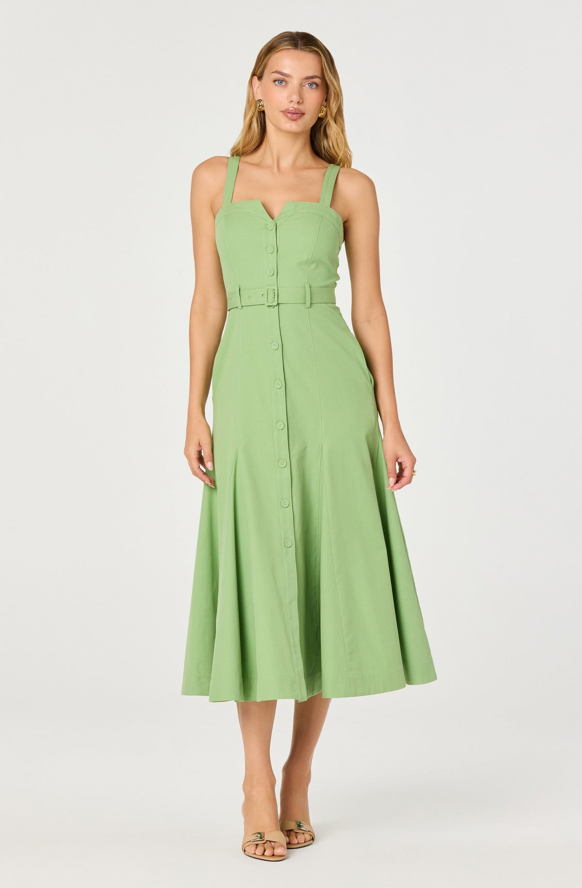McKinley Button-Front Midi Dress