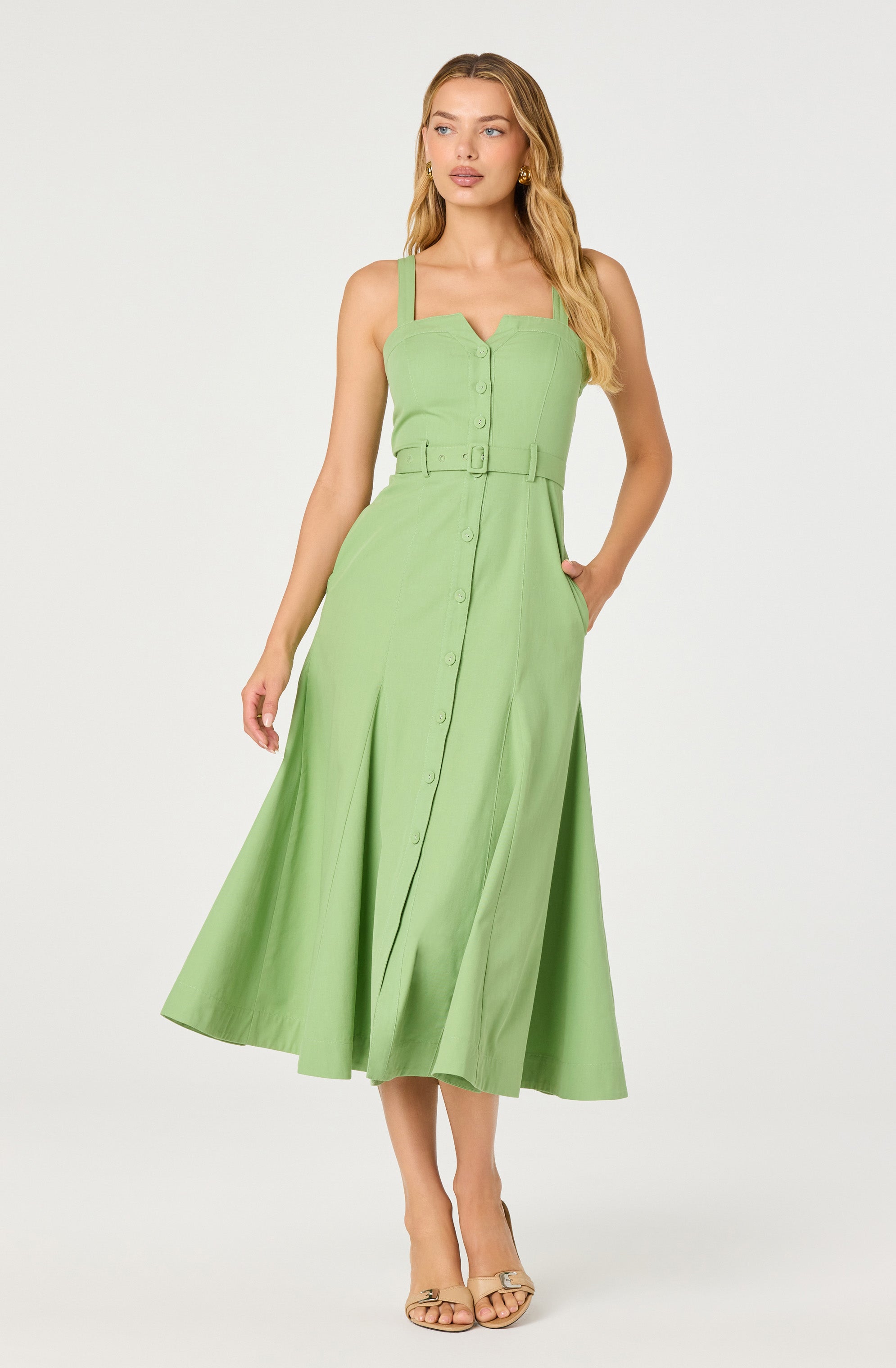 McKinley Button-Front Midi Dress