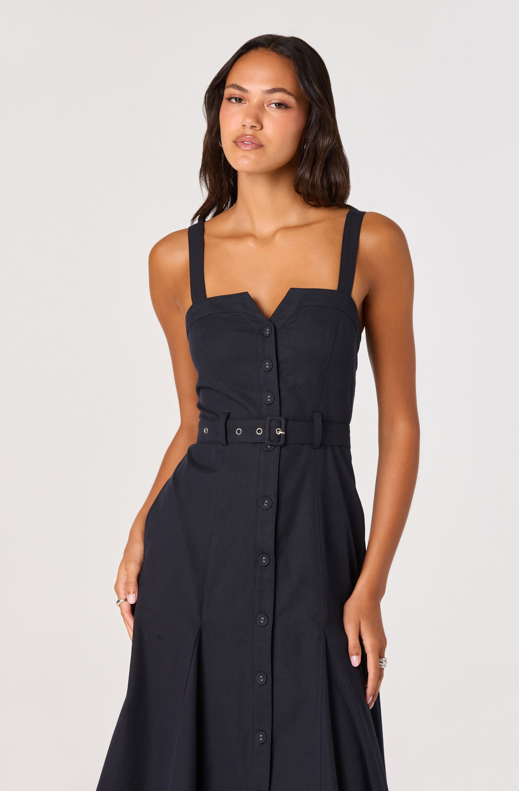 McKinley Button-Front Midi Dress
