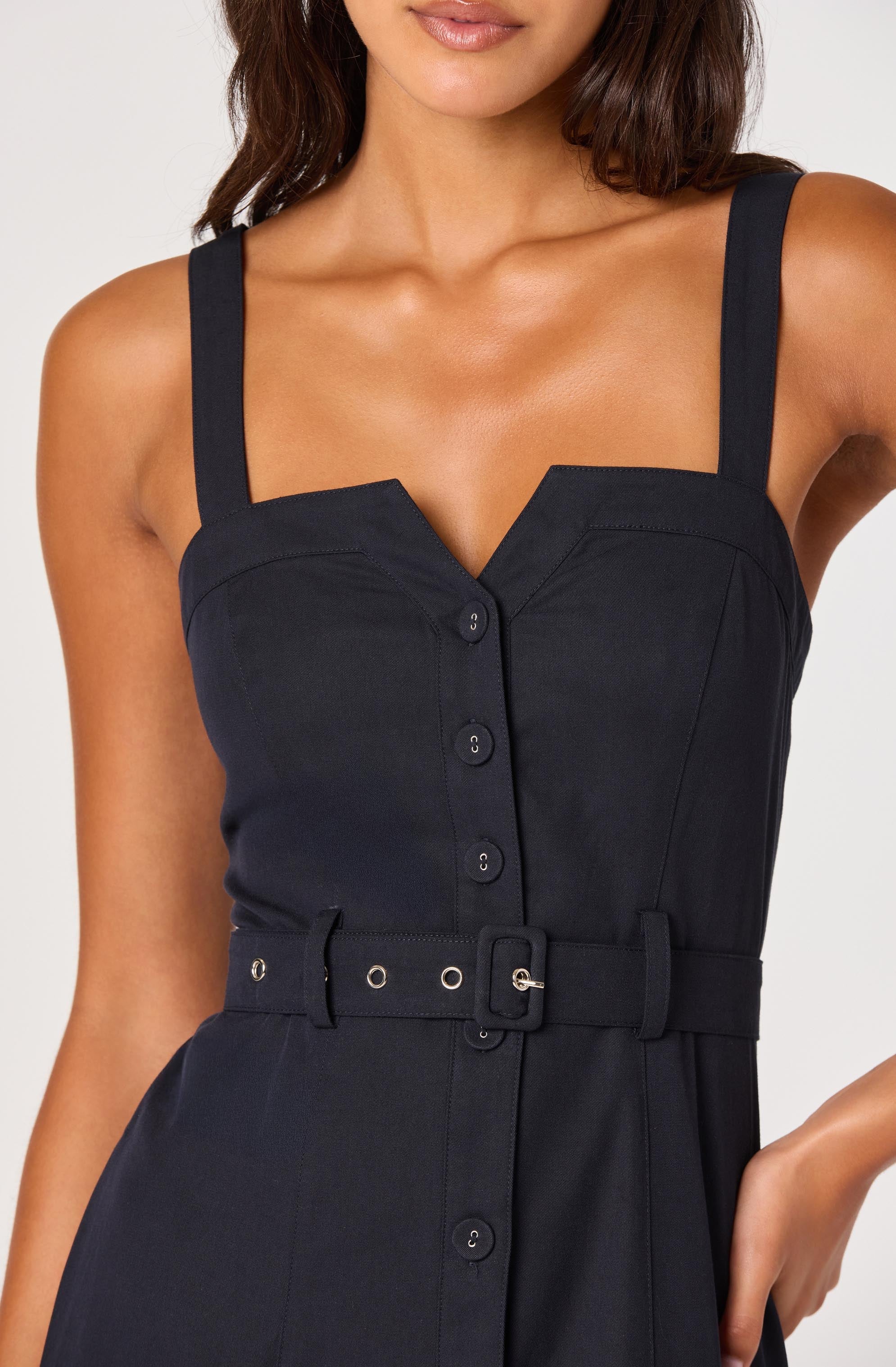 McKinley Button-Front Midi Dress