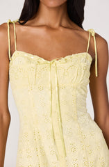Kelley Eyelet Tie-Strap Mini Dress
