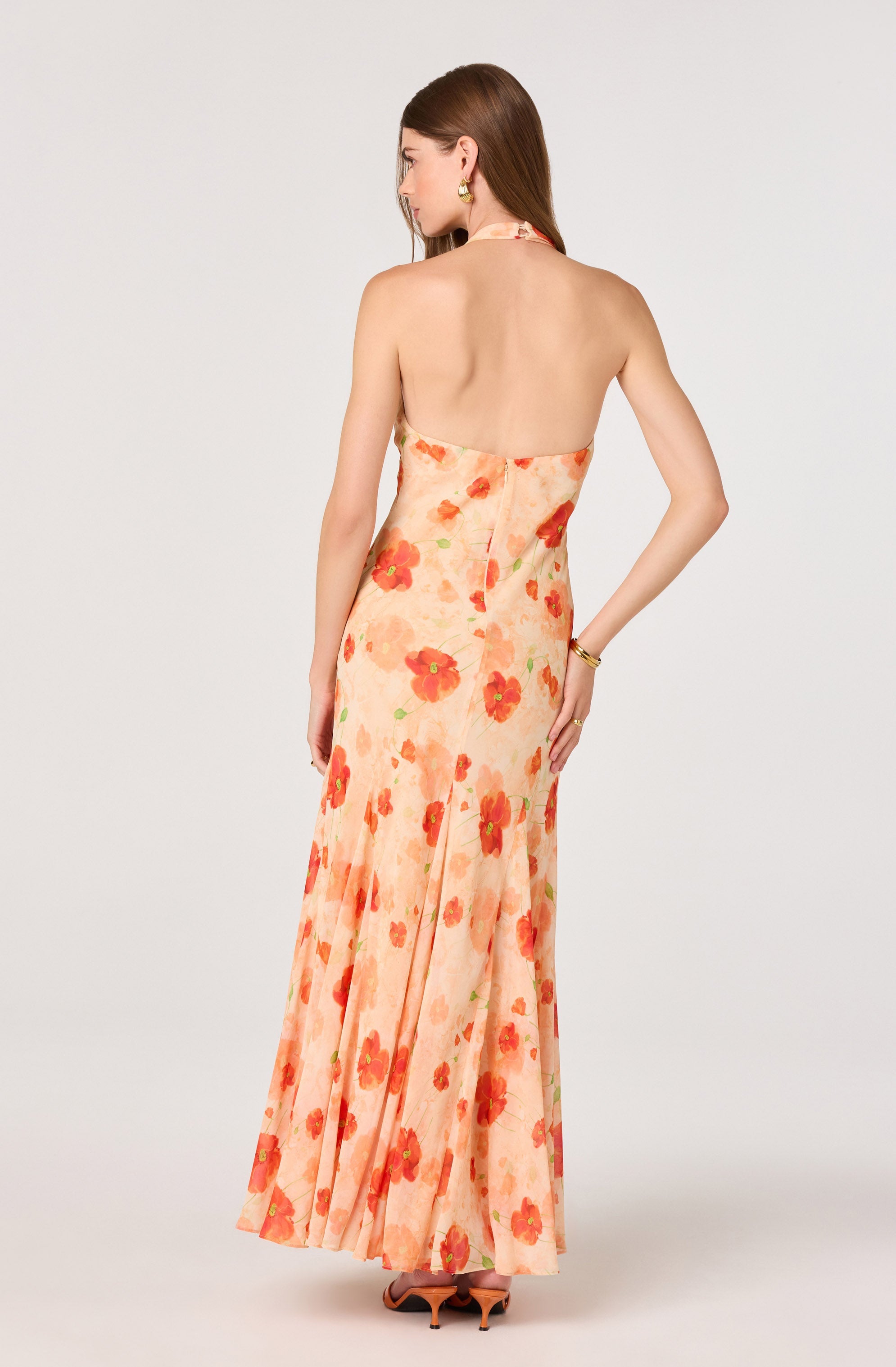 Yasmeen Floral Halter Godet Maxi Dress