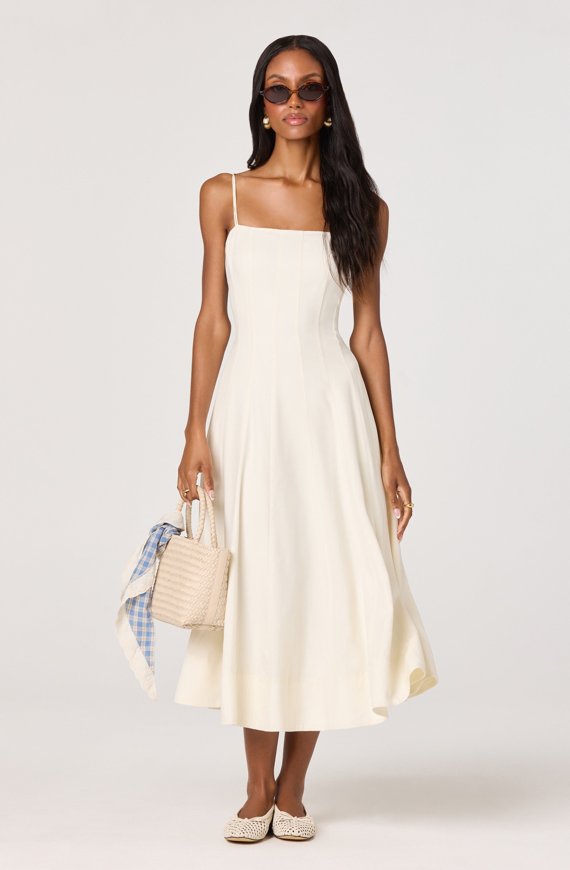 Trisha Square Neck Midi Dress