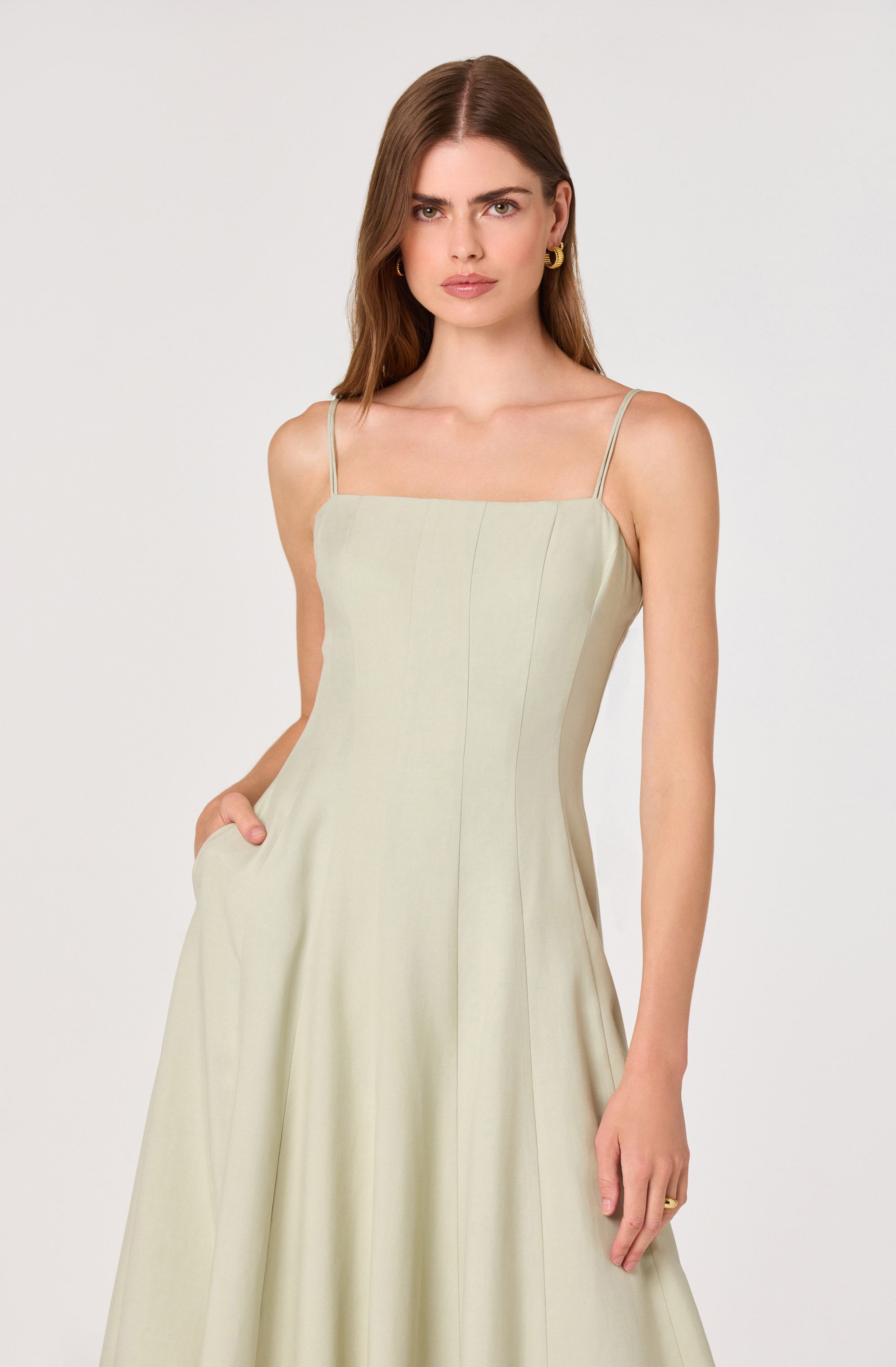 Trisha Square Neck Midi Dress