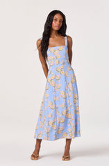 Nathalie Lace Trim Midi Dress