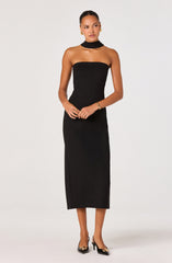 Thiala Knit Reverse Halter Midi Dress
