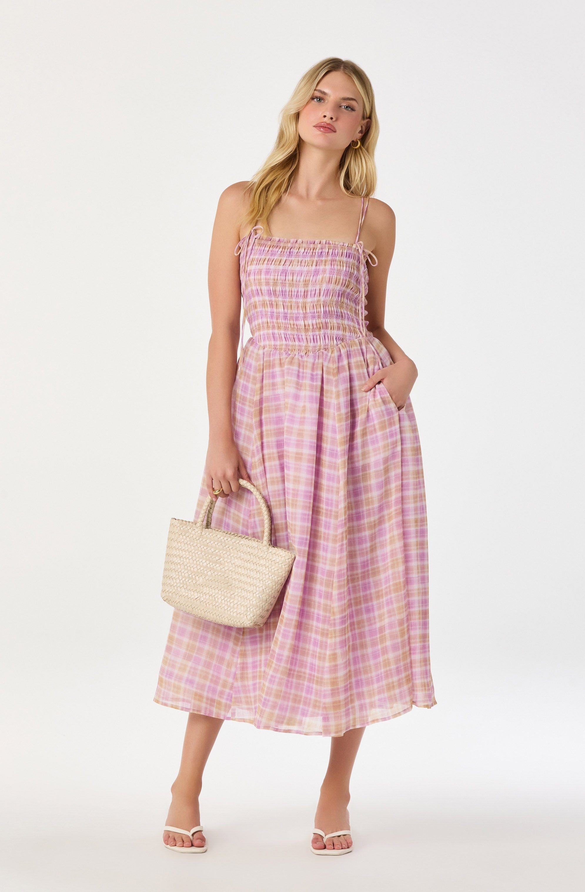 Lahela Smocked Midi Dress
