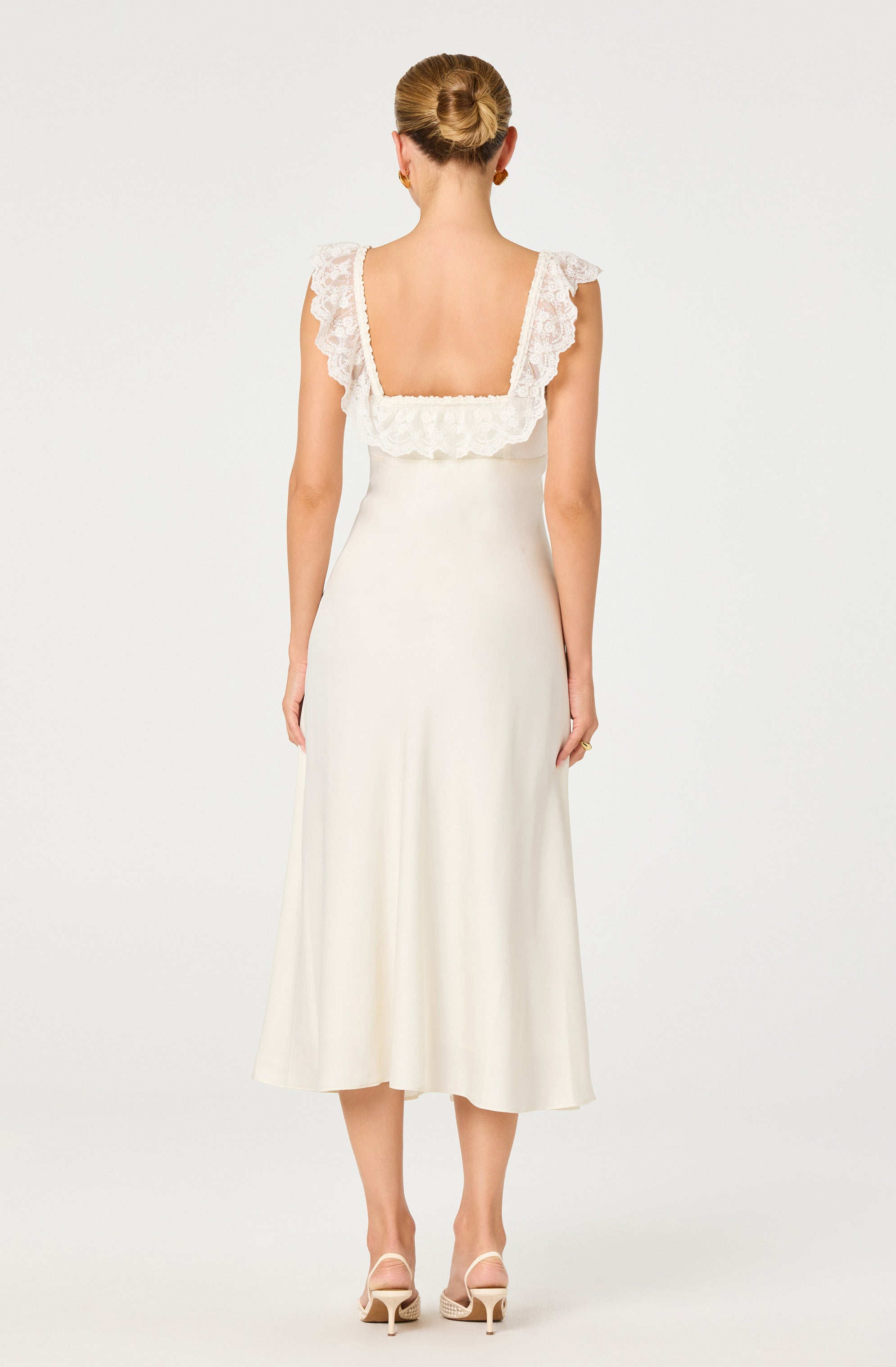 Makiya Lace Strap Empire Waist Midi Dress