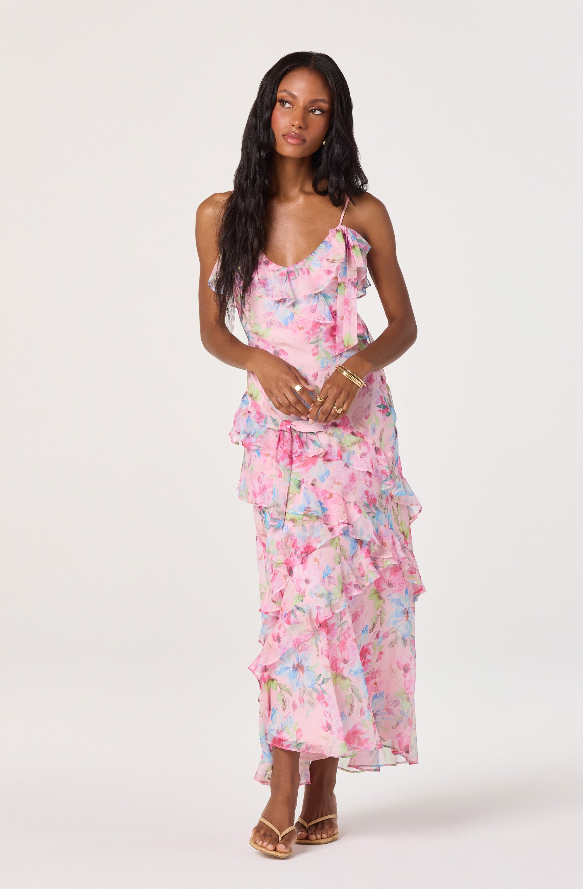 Amiya Floral Chiffon Maxi Dress