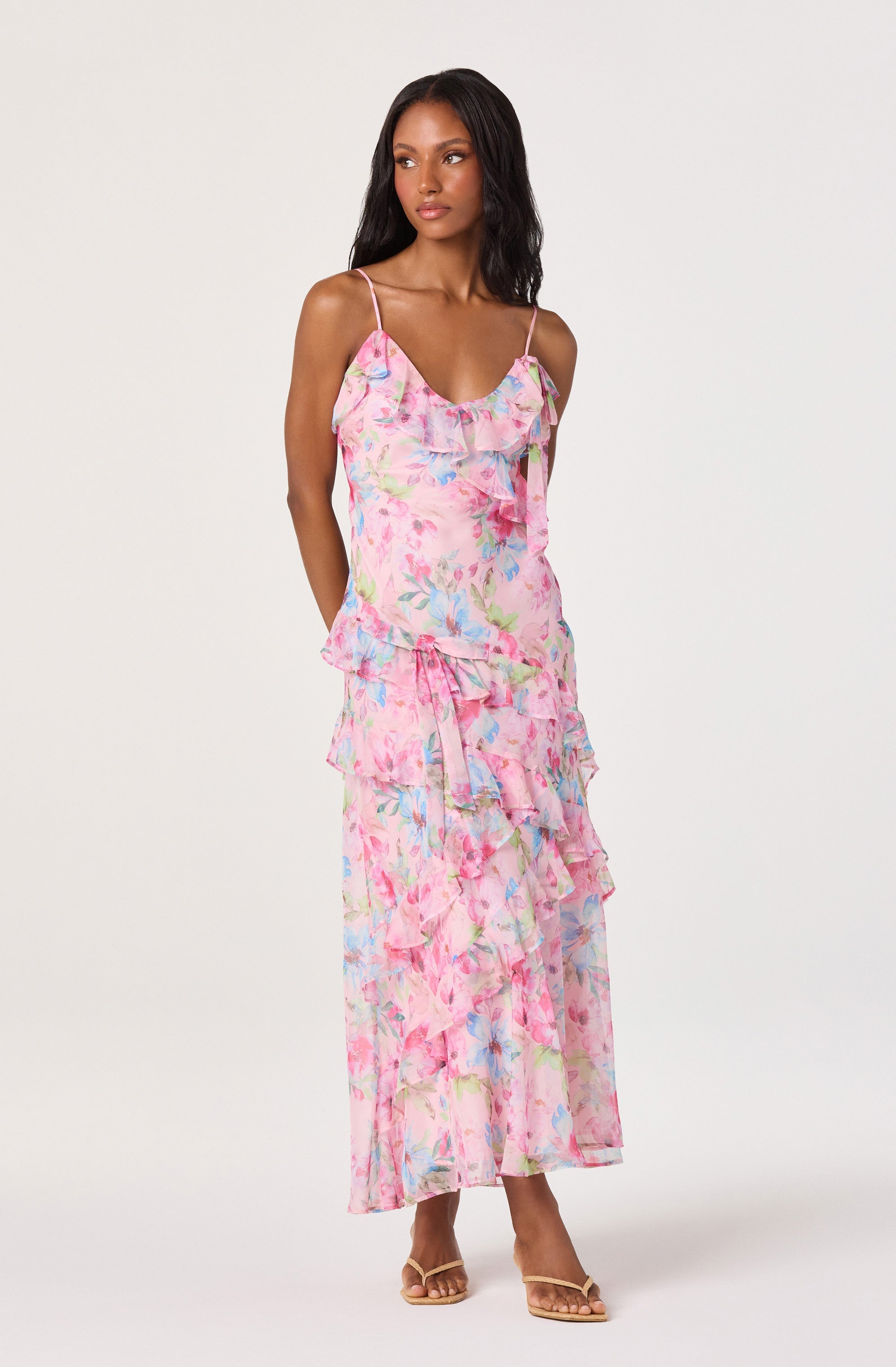 Amiya Floral Chiffon Maxi Dress