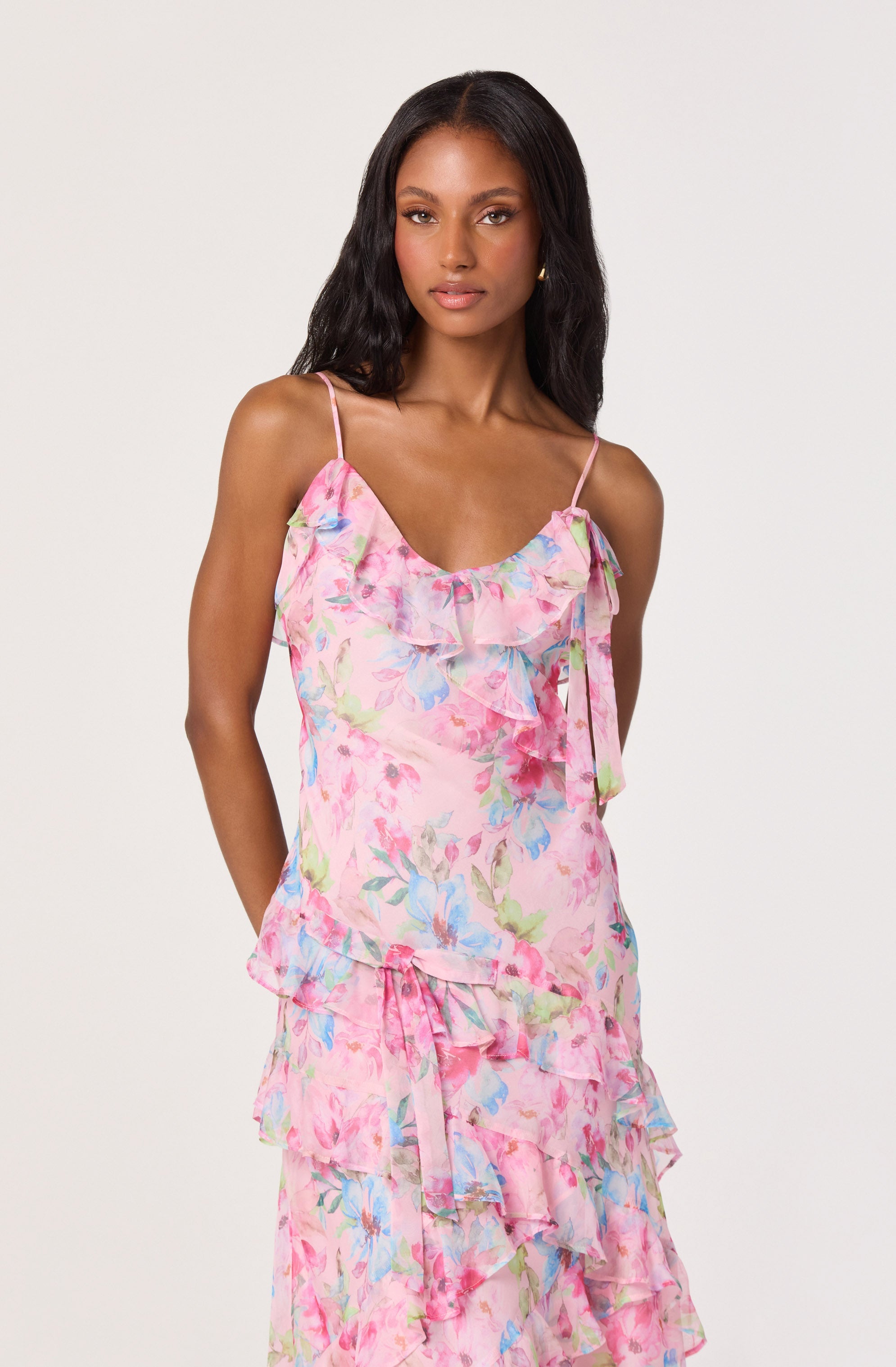 Amiya Floral Chiffon Maxi Dress