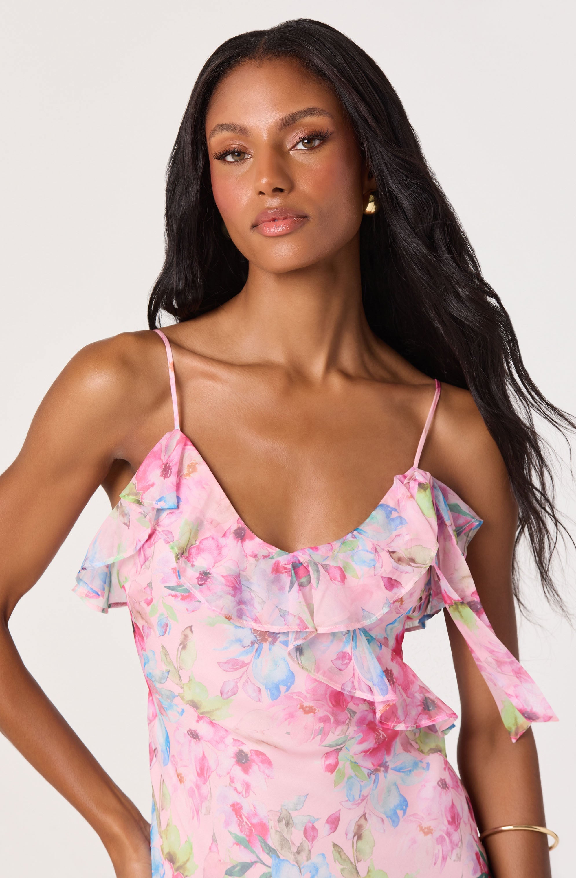 Amiya Floral Chiffon Maxi Dress
