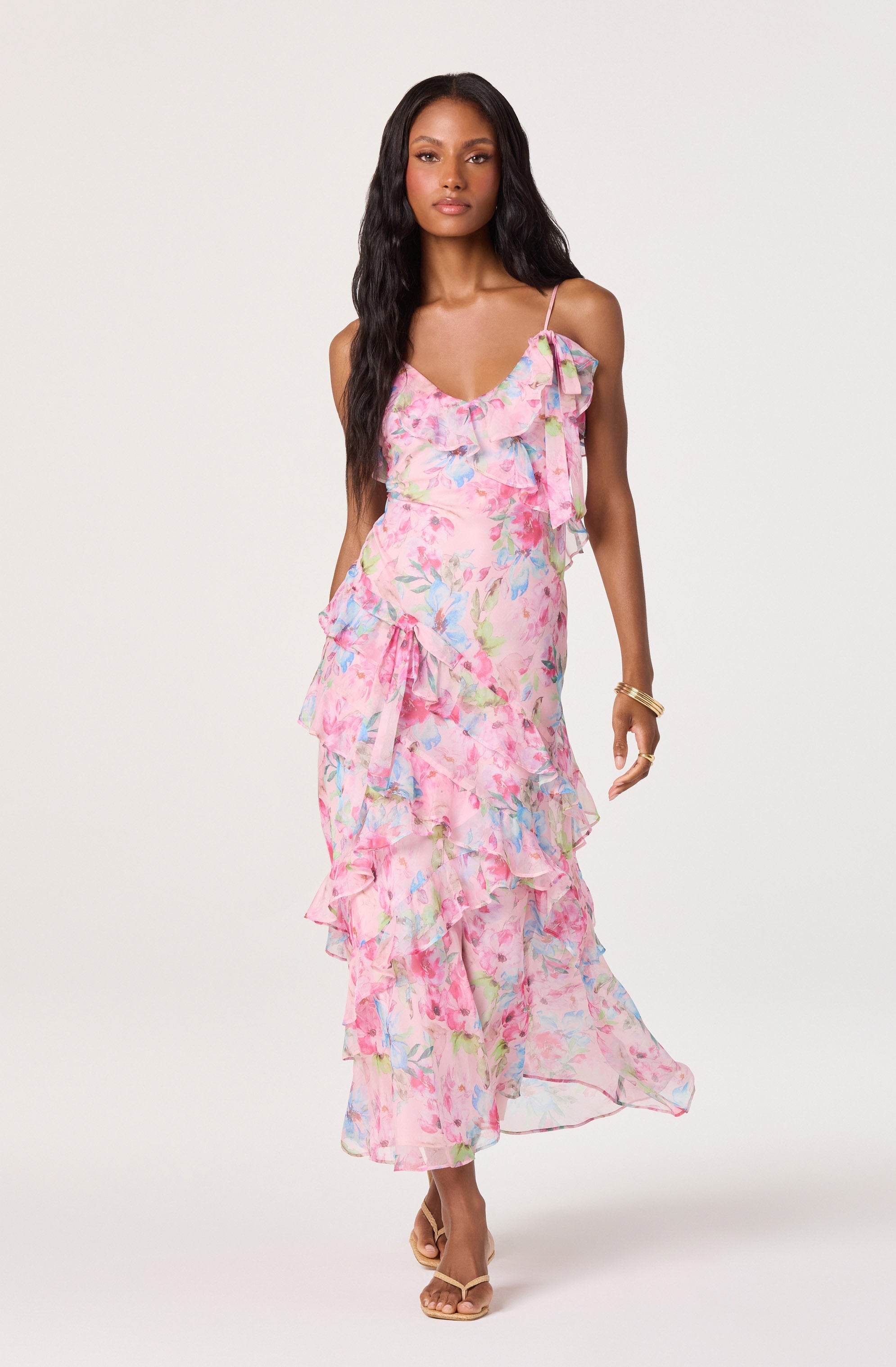 Amiya Floral Chiffon Maxi Dress