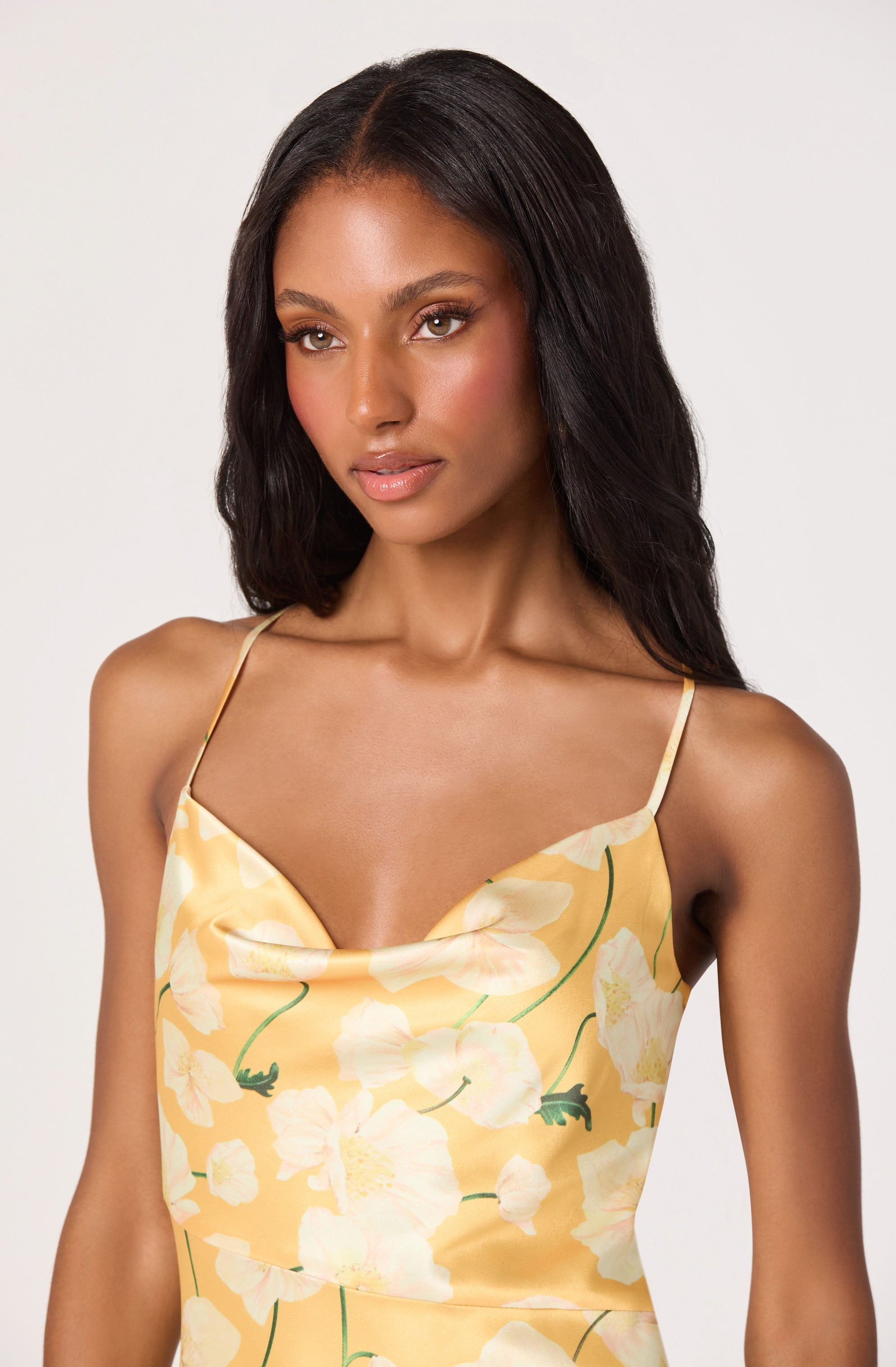 Paloma Cowl Neck Asymmetric Mini Dress